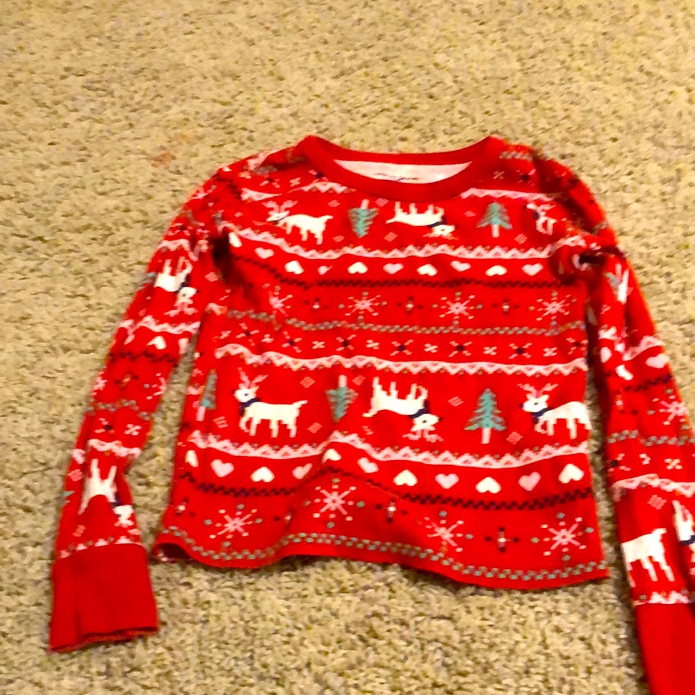 This is a pair of cat and jack Christmas pajamas set